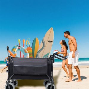 Carrello da Campeggio Multifunzionale XL 300L, Pneumatici da Spiaggia 9''x4'', Carrello Pieghevole Push-Pull con Manico Girevole - Product Image 6