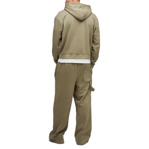New Design Street Wear 2 Pieces Set Customize Cotton French Terry Sweatsuit Mens <b>Oversize</b> Drawstring Hoodie <b>Jogger</b> Solid - Product Image 4