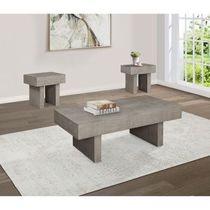 Contemporary Style 1pc <b>Brown</b> Gray Wooden Coffee <b>Table</b> with Rectangular Top for Living Room Furniture - Product Image 6