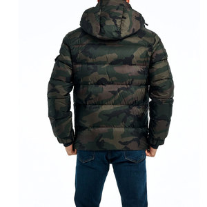 <b>Men's</b> Camouflage Hooded Puffer <b>Jacket</b> Full Sleeve Zipper Closure Padded Winter Outerwear Regular Fit Adult Streetwear Style - Product Image 6