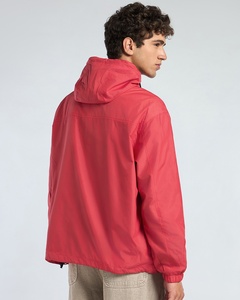Men's <b>Red</b> Hooded Windbreaker <b>Jacket</b> Casual Zipper Front 100% Polyester Autumn Outdoor Wear <b>Waterproof</b> <b>Jackets</b> Windcheater Unisex - Product Image 2