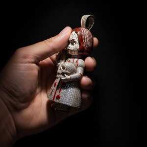Moissanite Bloody Gothic Doll Cartoon Character Pendant Hip Hop Party Gift 925 <b>Silver</b> For Fine Jewelry Pendants & <b>Charms</b> - Product Image 6