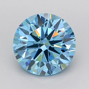 Diamant de laboratoire taille brillant rond, diamant bleu fantaisie, pierre non montée pour la création de bijoux - Product Image 2