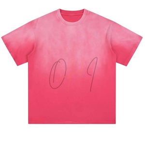 T-shirt Oversize Rose Dégradé Personnalisé pour Hommes et Femmes, Coton Lavé à l'Avant, Style Streetwear, Décontracté et Respirant pour l'Été - Product Image 2