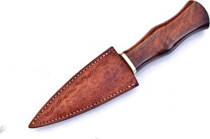 Cuchillo de Camping Personalizable con Punta de Acero de Damasco y Mango de Madera para Uso en Exteriores - Product Image 4