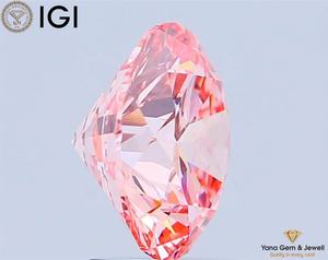 เพชร CVD ผลิตในห้องปฏิบัติการ 2.50 กะรัต พร้อมใบรับรอง IGI ขนาด 8.66 มม. ทรงกลม เจียระไนแบบกลม ความสะอาดระดับ VS1 สีชมพูสดใสแฟนซี สำหรับเครื่องประดับระดับพรีเมียม - Product Image 3