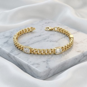 1.50CTW Emerald Bezel-Set Diamond Station <b>Bracelet</b> - Product Image 2