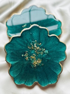 Beautiful Resin <b>Coaster</b> Set with Art Deco Design Lightweight for Dining & Coffee <b>Tables</b> Party Decor - Product Image 6