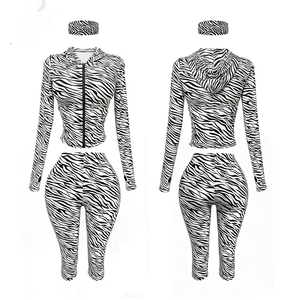 Ensemble 2 pièces personnalisé pour femme : Veste, Legging et Brassière de Sport – Tenue de Sport Complète pour l'Entraînement et la Gym – Vente en Gros - Product Image 6