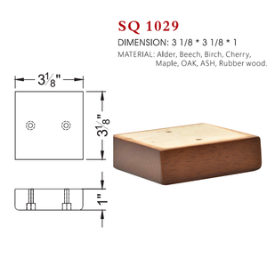 Classic Square Solid Wood Furniture <b>Legs</b> Low Profile <b>Sofa</b> Cabinet Feet Replacement Strong Durable Design - Product Image 4