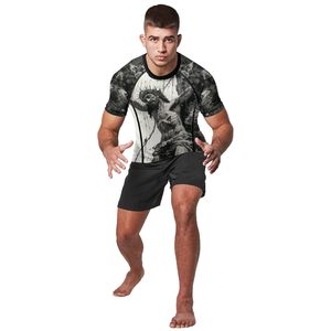Vente en gros de rashguards unisexes personnalisés UPF 50, protection UV par sublimation, séchage rapide, compression, polyester, OEM, vente en gros OEM - Product Image 2