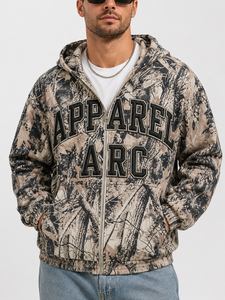 Real Tree Camo Zip Up Hoodies Men Heavyweight Fleece Oversized Streetwear Graphic Applique Branch Camouflage Sweatshirt Hoodies - Product Image 1