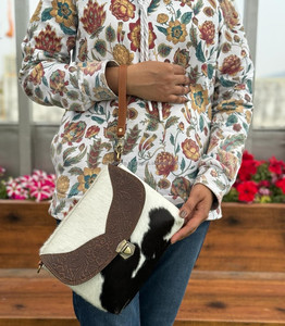 Bolso de mano de cuero de vaca en relieve occidental para mujer, nuevo diseñador tallado, monedero de lujo, bolso de hombro de cuero genuino - Product Image 2