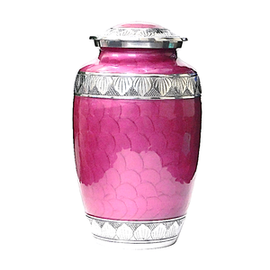 Urnes funéraires en aluminium pour adultes avec gravure, finition bleu étain et rose, fournitures funéraires en métal pour cendres humaines - Product Image 4