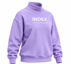Sudadera Deportiva Index Sportswear, Cuello Alto, Color Morado, Manga Larga, Felpa, Informal, para Otoño, Adulto, Largo Regular - Product Image 3