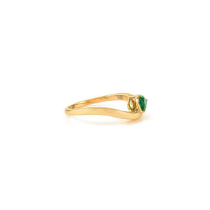 Anillo de Oro Amarillo de 18K con Esmeralda en Forma de Pera, Colección Fina Hecha a Mano, Joyería de Moda, Proveedor de Joyas de Tendencia, Piedra de Nacimiento de Mayo - Product Image 5