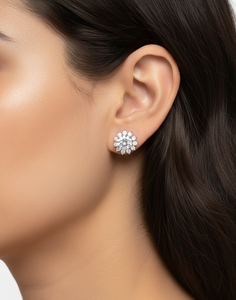 Pendientes de Diamantes de Corte Redondo para Mujer, Diamantes Cultivados en Laboratorio - Product Image 4