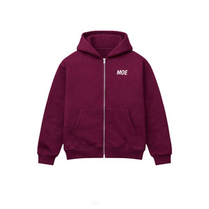 Sudaderas con capucha de algodón polar de alto gramaje con cremallera completa y hombros caídos, estilo streetwear, ajuste holgado, con logo personalizado, venta al por mayor y suministro a granel - Product Image 3