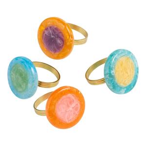 Exclusively Design Resin Napkin <b>Ring</b> Brass <b>Ring</b> Orange and Sky Blue color <b>Circle</b> Resin Napkin <b>Ring</b> Hot Sale - Product Image 2
