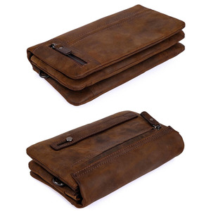 Bolso de mano de cuero genuino con elegante artesanía, organizador compacto y diseño de cierre seguro para bodas, viajes y negocios. - Product Image 6