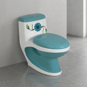 WC monobloc en céramique avec options de chasse double et de siphon en P et en S, blanc, pour usage domestique, hôtelier et extérieur - Product Image 4
