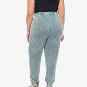 Pantalones Jogger Casuales de Algodón Grueso para Mujer, con Estampado Personalizado y Lavado Ácido, Venta al Por Mayor - Product Image 3