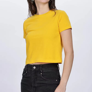 Camisetas Cortas para Mujer al Por Mayor a Bajo Precio, Diseño Personalizado, Alta Calidad, Transpirables, 100% Algodón, Estampado Ecológico, para Uso Diario en Verano - Product Image 6