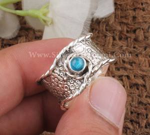 Anillo de Plata de Ley 925 con Topacio Azul de Londres Natural, Clásico, para Aniversario de Bodas, Apilable, para Mujer, Venta al Por Mayor - Product Image 3