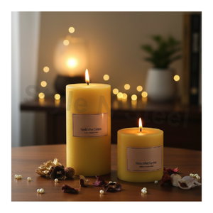 <b>ROUND</b> PILLAR <b>CANDLE</b> designs decor option Home Decoration Weddings Christmas Easter Birthday & Valentine's Day - Product Image 1