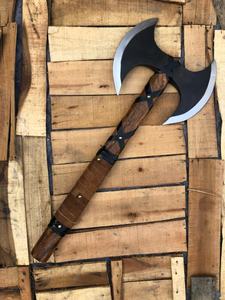 Steel Craft International Double Blade <b>Axe</b> Damascus Steel Wood Handle <b>Survival</b> Camping Hunting <b>Axe</b> - Product Image 3