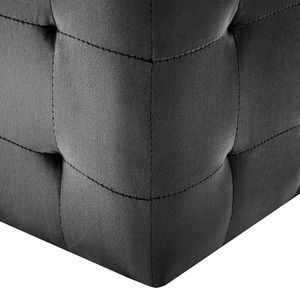 Pouf en velours noir, 2 pièces, tabourets et ottomanes, modèle D0100HE7RKA, 11.8x11.8x11.8 pouces - Product Image 4