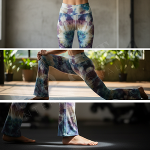 Pantalon de yoga évasé taille haute tie-dye pour femme 2026, leggings d'entraînement personnalisés imprimés à pattes d'éléphant, pantalon de fitness doux - Product Image 3