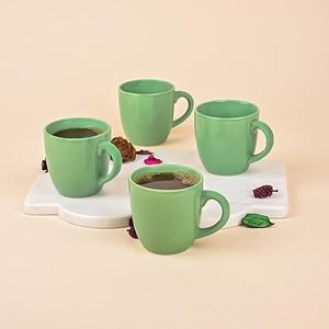 Vibrant Green Ceramic <b>Tea</b> Cup Set of 2 - Product Image 2