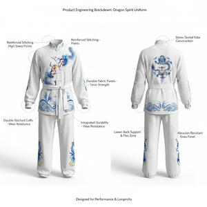 Uniforme de Tai Chi Tradicional, Suave y Cómodo, Color Personalizado, Uniforme de Artes Marciales de Kung Fu, Diseño Bordado Personalizado en Toda la Prenda - Product Image 2