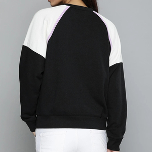Sweat-shirt à col rond pour femme, à blocs de couleur, manches longues, coupe régulière, en coton tricoté, vêtements décontractés d'automne - Product Image 2