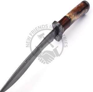 Brand New Edition Handmade 13" Damascus Steel Outdoor Hunting <b>Knife</b> w/Wood <b>Bone</b> <b>Handle</b> Professional Fixed Blade Survival <b>Knife</b> - Product Image 3