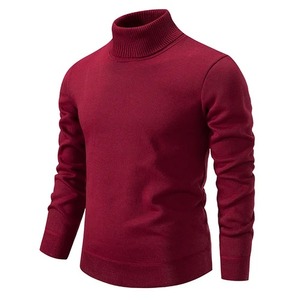 Autumn Men's Turtleneck Sweatshirt Winter Knitting Pullovers Rollneck <b>Warm</b> Men <b>Jumper</b> Loose Solid Color Top - Product Image 5
