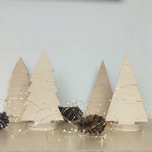 Wooden <b>Christmas</b> <b>Tree</b> Decor Minimalist <b>Tabletop</b> Holiday Decoration For Winter Season Forest Theme - Product Image 3