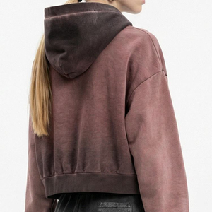 Sudadera con Capucha para Mujer, Estilo Urbano, de Felpa Regular, Transpirable, Resistente al Viento, con Impresión de Serigrafía Personalizada, Lavado Ácido - Product Image 2
