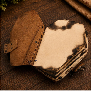 Diario de Cuero Hecho a Mano, Libro de Hechizos Gótico, Papel con Bordes Quemados, Cuaderno de Bruja, Diario de Vampiro, Grimorio de Halloween - Product Image 6