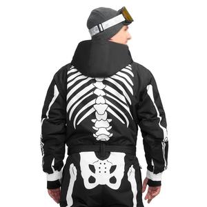 Men's Skeleton Print One Piece <b>Ski</b> Suit Waterproof Windproof Snowboard Jumpsuit Thermal Winter Outdoor Sports Unisex Snow Suit - Product Image 6