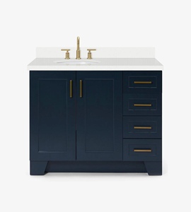 Factory Direct Quartus 43 Inch <b>Bathroom</b> Vanity <b>Cabinet</b> Left Offset Sink <b>Cabinet</b> Only 4 Finish Options Factory Direct Vietnam - Product Image 1