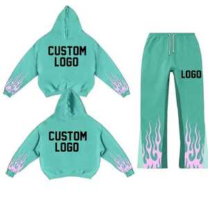 Conjunto Deportivo Personalizado para Hombre con Capucha, Estilo Urbano, Dos Piezas, Pantalones Jogger Anchos, 100% Algodón - Product Image 3