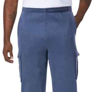 Pantalon cargo en molleton pour homme, coupe droite, taille élastique, jambes droites, pantalon de survêtement décontracté avec plusieurs poches, confortable pour un usage quotidien - Product Image 4