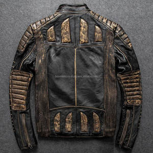 Chaquetas de Motociclista Unisex de Cuero Vacuno Premium, Resistentes al Viento, Ajustadas, Personalizadas, de Cuero Genuino de Pakistán - Product Image 4