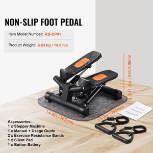 Mini Stepper Idraulico per Fitness, Attrezzatura per Esercizi Domestici con Bande di Resistenza, Macchina Ellittica a Cartuccia per Allenamento Completo del Corpo - Product Image 4