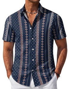 Camisa de playa tropical para hombre, manga corta, estampado hawaiano, informal, con botones, colorida, floral, para vacaciones, camisa de verano - Product Image 6