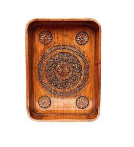 Bandejas de Madera Natural para Servir Frutos Secos, Desayunos y Aperitivos, Plato Decorativo de Madera para Cocina, Comedor y Decoración del Hogar - Product Image 1