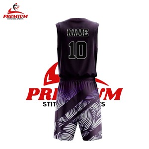 Ensemble de maillots de basket-ball unisexe personnalisables réversibles sans manches, respirant, anti-UV, évacuant l'humidité, avec design imprimé par sublimation - Product Image 2