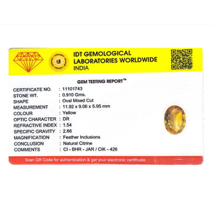 Natural Golden Citrine Oval Cut Loose Gemstone 4.55 Carat for Fine Jewelry - Product Image 4